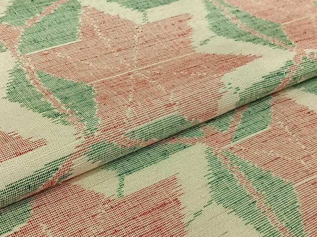 平和屋着物▽上質な紬　単衣　麻の葉文様　正絹　逸品　AABK3721jh
