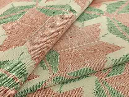 平和屋着物▽上質な紬　単衣　麻の葉文様　正絹　逸品　AABK3721jh
