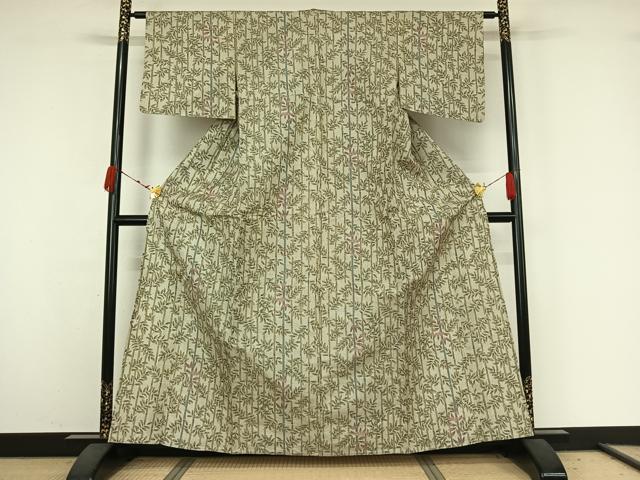 平和屋着物▽小紋　単衣　笹竹文　AABK3722jh
