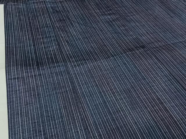 平和屋着物▽上質な紬　単衣　縞　正絹　逸品　AABK3723jh