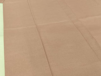 平和屋着物▽上質な紬　単衣　色無地　鴇色　正絹　逸品　AABK3725jh