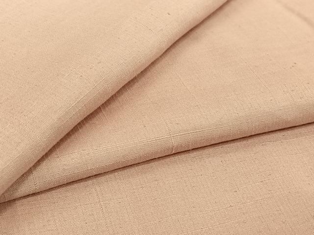 平和屋着物▽上質な紬　単衣　色無地　鴇色　正絹　逸品　AABK3725jh