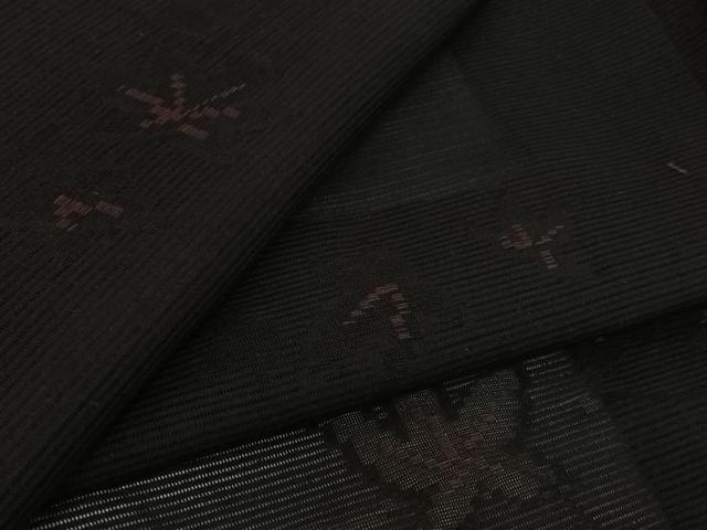 平和屋着物▽羽織　スリーシーズン　春夏秋　塵除け　舞葉文　黒地　正絹　逸品　AABK3728jh