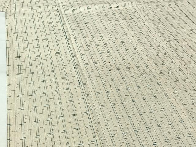平和屋着物▽上質な紬　単衣　縞　正絹　逸品　AABK3732jh