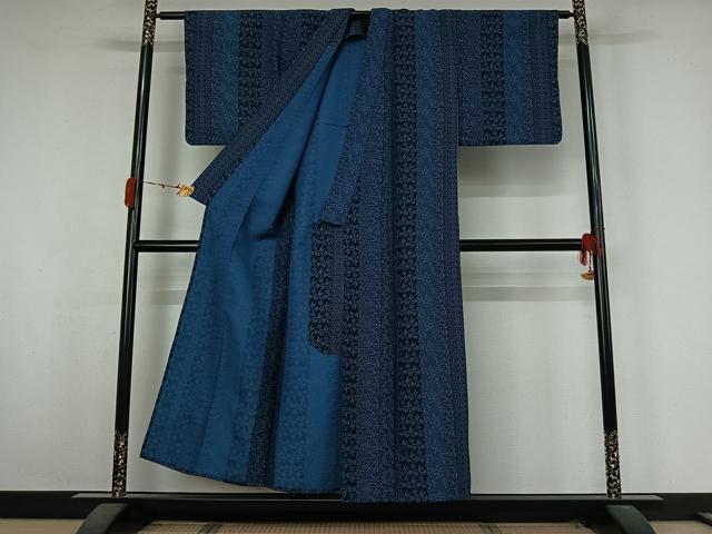 平和屋着物▽小紋　単衣　花間道　洗える着物　AABK3734jh