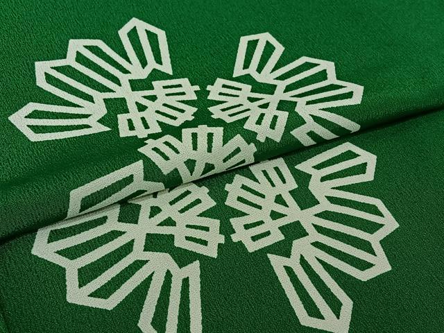 平和屋着物▽訪問着　単衣　矢羽花文　洗える着物　AABK3737jh