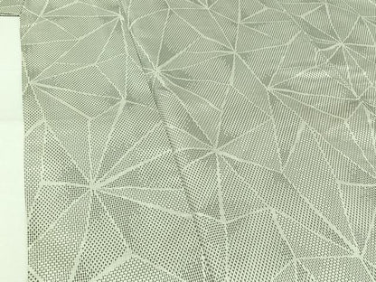 平和屋着物▽上質な紬　単衣　幾何学文様　正絹　逸品　AABK3741jh
