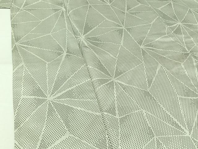 平和屋着物▽上質な紬　単衣　幾何学文様　正絹　逸品　AABK3741jh