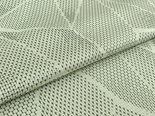 平和屋着物▽上質な紬　単衣　幾何学文様　正絹　逸品　AABK3741jh
