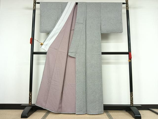平和屋着物▽上質な小紋　単衣　霞文　正絹　逸品　AABK3742jh