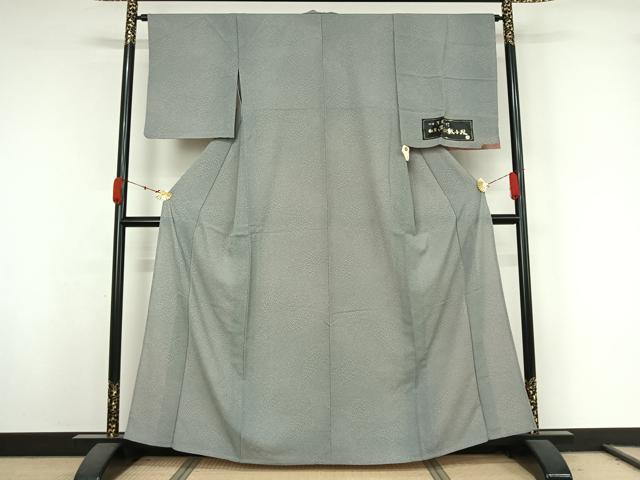 平和屋着物▽江戸小紋　単衣　両面染め　寄せ小紋柄　反端付き　洗える着物　AABK3744jh