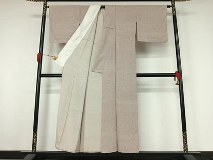 平和屋着物▽上質な小紋　単衣　蜀江文　正絹　逸品　AABK3746jh