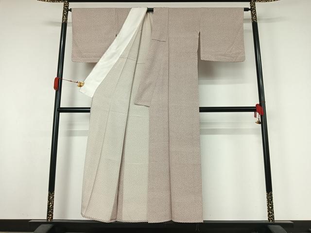 平和屋着物▽上質な小紋　単衣　蜀江文　正絹　逸品　AABK3746jh