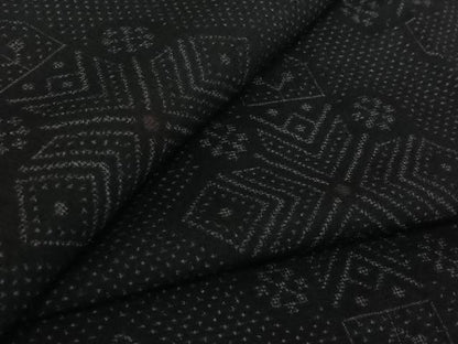 平和屋着物▽上質な紬　単衣　幾何学文様　正絹　逸品　AABK3750jh
