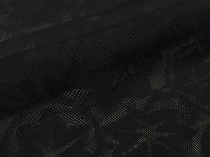 平和屋着物▽羽織　スリーシーズン　春夏秋　塵除け　花唐草文　黒地　正絹　逸品　AABK3751jh