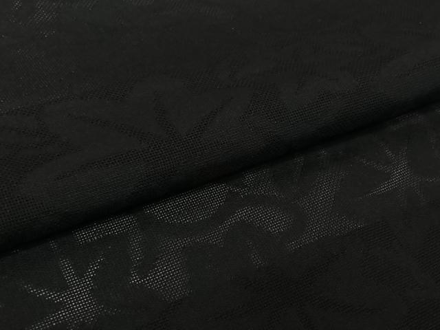 平和屋着物▽羽織　スリーシーズン　春夏秋　塵除け　花唐草文　黒地　正絹　逸品　AABK3751jh