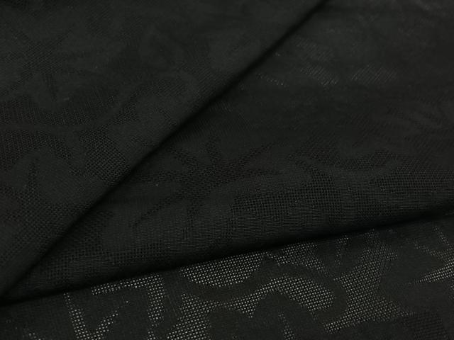 平和屋着物▽羽織　スリーシーズン　春夏秋　塵除け　花唐草文　黒地　正絹　逸品　AABK3751jh
