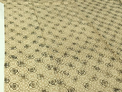 平和屋着物▽上質な小紋　単衣　型染め　花丸文　正絹　逸品　AABK3756jh