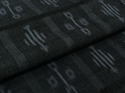 平和屋着物▽上質な紬　単衣　幾何学文様　正絹　逸品　AABK3759jh
