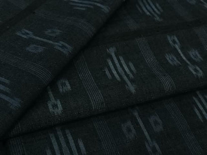 平和屋着物▽上質な紬　単衣　幾何学文様　正絹　逸品　AABK3759jh