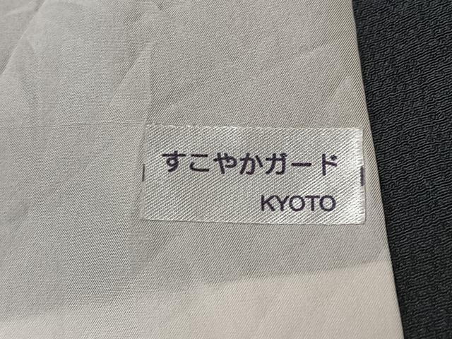 平和屋着物▽本塩沢　単衣　雪輪文　黒地　正絹　逸品　AABK3768jh