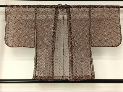 平和屋着物▽羽織　スリーシーズン　春夏秋　塵除け　草花文　総レース　正絹　逸品　AABK3769jh