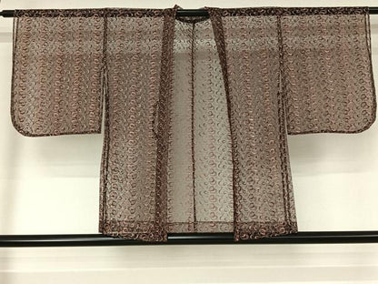 平和屋着物▽羽織　スリーシーズン　春夏秋　塵除け　草花文　総レース　正絹　逸品　AABK3769jh