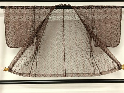 平和屋着物▽羽織　スリーシーズン　春夏秋　塵除け　草花文　総レース　正絹　逸品　AABK3769jh