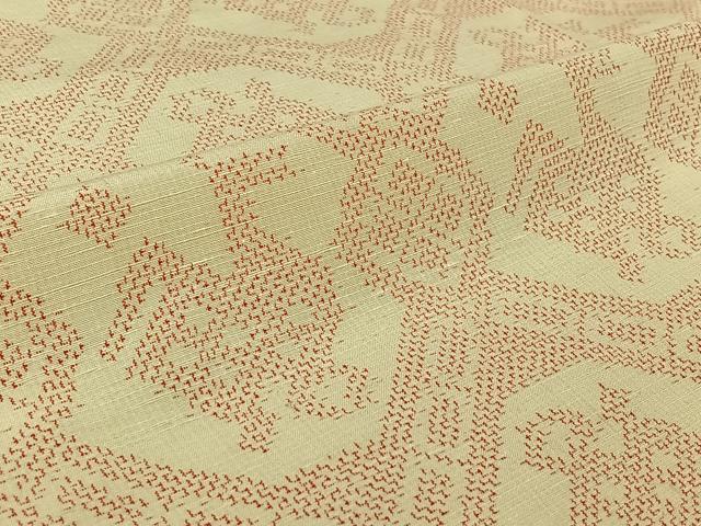 平和屋着物▽上質な紬　単衣　有栖川文様　正絹　逸品　AABK3770jh