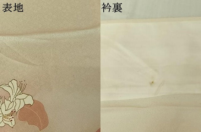 平和屋着物▽訪問着　単衣　駒刺繍　枝花文　暈し染め　正絹　逸品　AABK3773jh