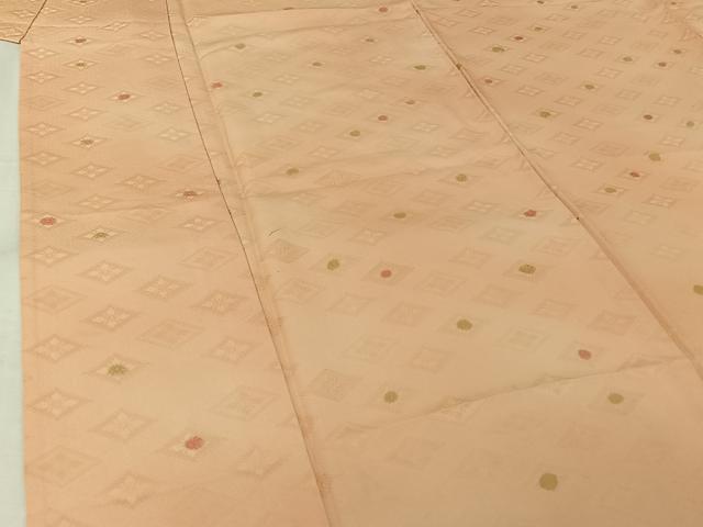 平和屋着物▽上質な小紋　単衣　花菱文　正絹　逸品　AABK3774jh