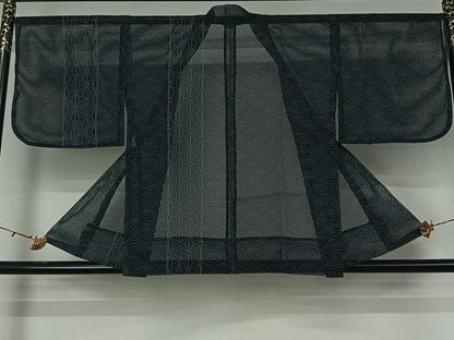 平和屋着物▽道中着　スリーシーズン　春夏秋　塵除け　青海波麻の葉文　AABK3776jh
