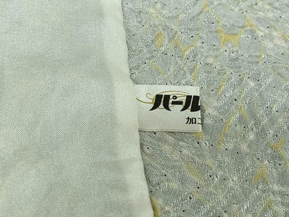 平和屋着物▽名門　藤娘きぬたや・総絞り(杢目絞り)　小紋　単衣　枝花文　正絹　逸品　AABK3777jh