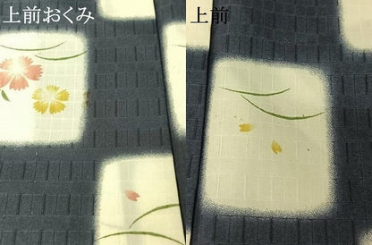 平和屋着物▽小紋　単衣　芝花文　洗える着物　AABK3778jh
