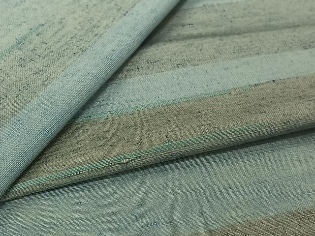 平和屋着物▽上質な紬　単衣　横段文　正絹　逸品　AABK3785jh