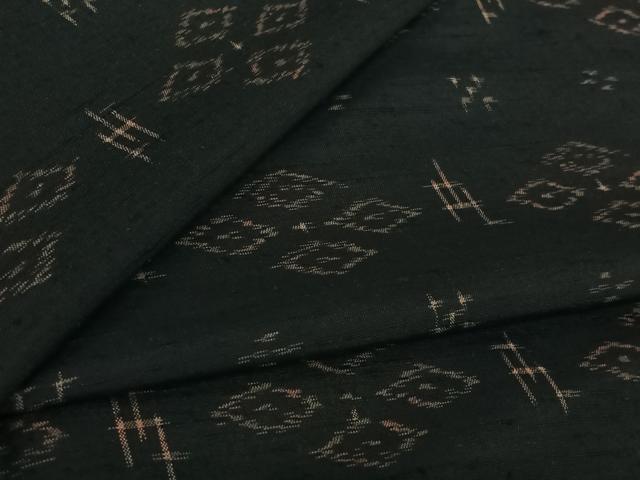 平和屋着物▽上質な紬　単衣　琉球絣　正絹　逸品　AABK3787jh