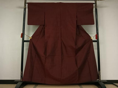 平和屋着物▽上質な紬　単衣　霞文　正絹　逸品　AABK3788jh