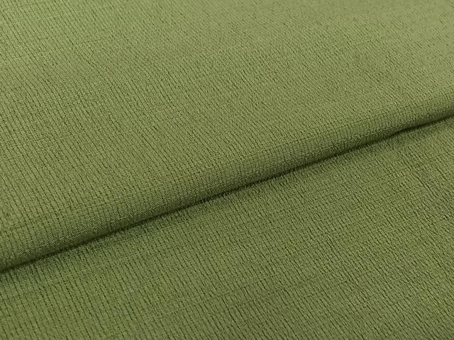 平和屋着物▽お召　単衣　色無地　山葵色　正絹　逸品　AABK3792jh