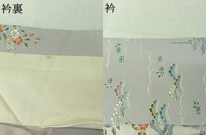 平和屋着物▽訪問着　単衣　風景花文　暈し染め　正絹　逸品　AABK3795jh