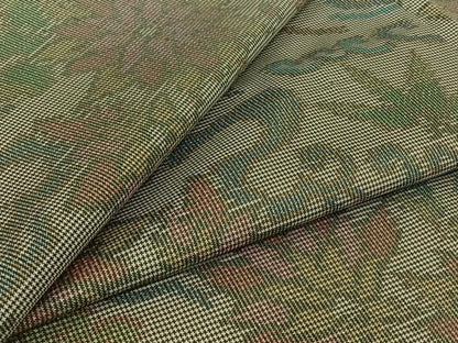 平和屋着物▽本場大島紬　単衣　7マルキ　流水花文　正絹　逸品　AABK3797jh
