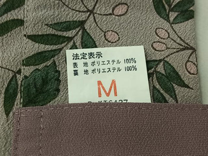 平和屋着物▽小紋　単衣　草花文　洗える着物　AABK3801jh