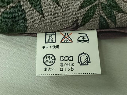 平和屋着物▽小紋　単衣　草花文　洗える着物　AABK3801jh