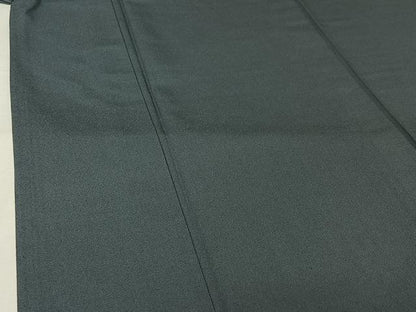平和屋着物▽男性　紬　単衣　藍鼠色　お召縮緬　正絹　逸品　AABK3806jh