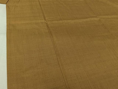 平和屋着物▽男性　紬　単衣　色無地　桑染色　正絹　逸品　AABK3808jh