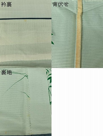 平和屋着物▽訪問着　無双　紗袷　紗×絽　手描き　草花文　正絹　逸品　AABK3810jh