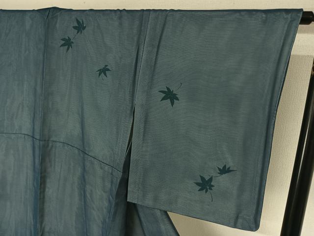 平和屋着物▽訪問着　無双　紗袷　紗×絽　手描き　草花文　正絹　逸品　AABK3810jh