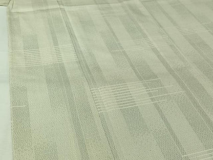 平和屋着物▽本塩沢　単衣　110亀甲　横段文　正絹　逸品　AABK3813jh