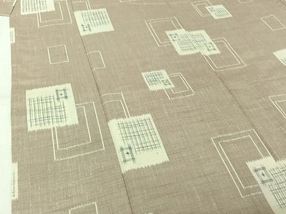 平和屋着物●上質な紬　単衣　幾何学文様　正絹　逸品　AABK3819jh