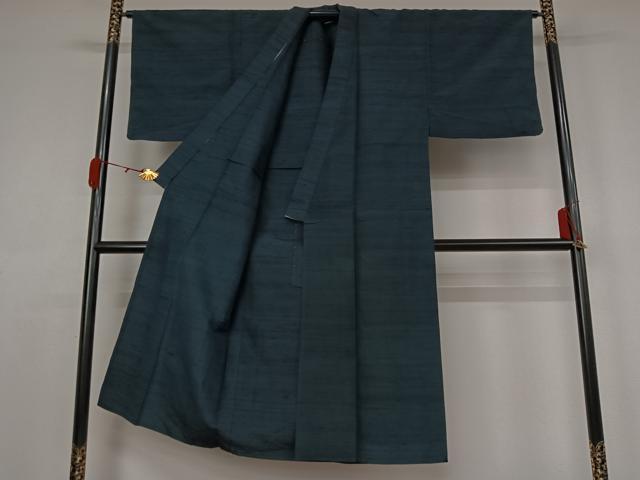 平和屋着物●男性　紬　アンサンブル　単衣　霞文　正絹　逸品　AABK3821jh