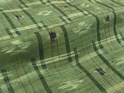 平和屋着物▽上質な紬　単衣　琉球絣　正絹　逸品　AABK3825jh